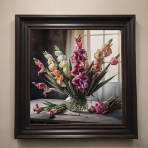 Poster Gladíolos de Pintura em Vase Gladiolus 1:1