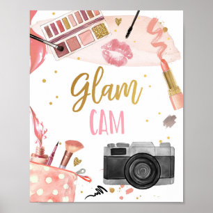 Poster Glam Cam Spa Party Makeor Glamor Girl Aniversário