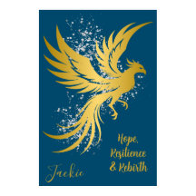 Glam Dourado Phoenix Silver Glitter Monograma Azul