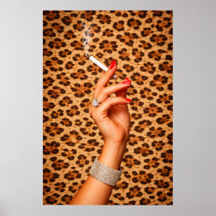Pôster Glam Leopardo, Arte de Parede de Moda Chic,