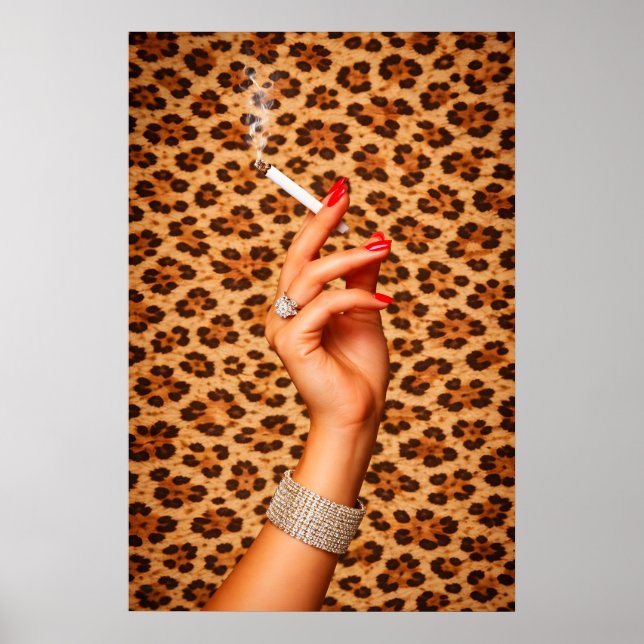 Pôster Glam Leopardo, Arte de Parede de Moda Chic, (Frente)