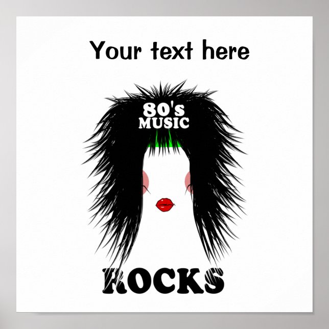 Poster Glam metal Oitava, rochas musicais (Frente)