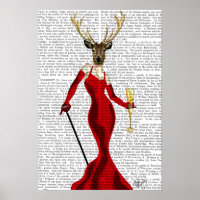 Glamor Deer Em Vermelho