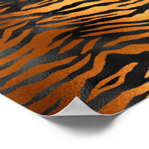 Poster Glamorous Black Brown Tiger Strips Animal Print