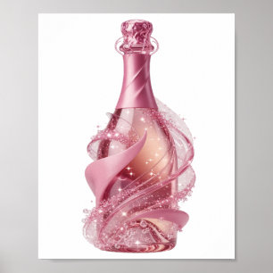 Poster Glamour de Champanhe Prata Legal