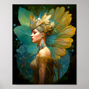 Poster Glamourous Fairy Woman Fantasy Art