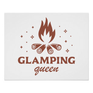 Pôster Glamping rainha acampamento engraçado
