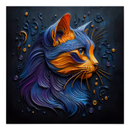Pôster Glance Felino Enigmático - Criadas AI