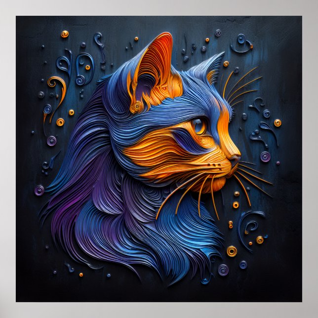 Poster Glance Felino Enigmático - Criadas AI (Frente)