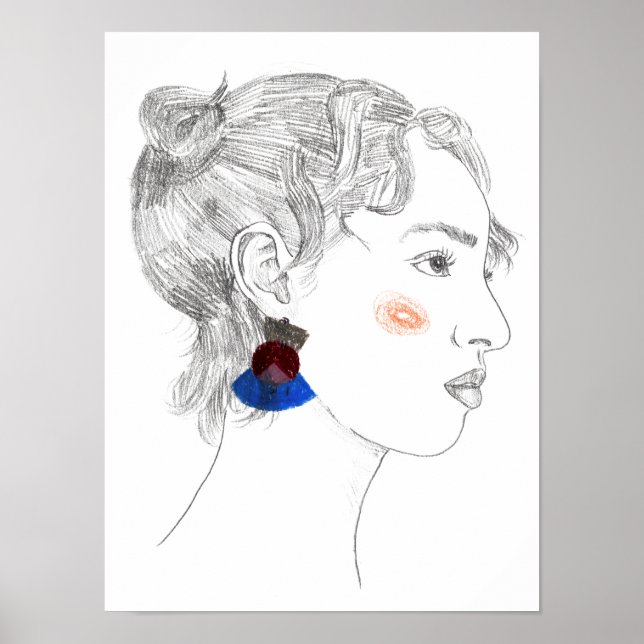 Poster Glance Sketch - Retrato (Frente)