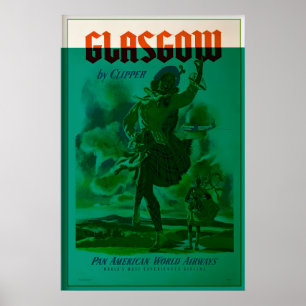 Poster Glasgow Escócia Escocês Celtic Edimburgo St