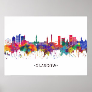 Poster Glasgow Scotland Skyline