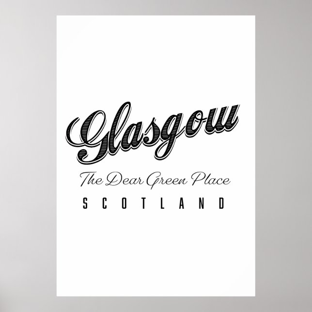 Poster Glasgow Scotland "The Querida Green Place" (Frente)