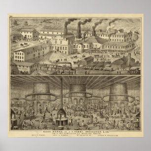 Poster Glass works of JH Hobbs and Brockunier