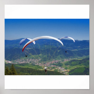 Poster Gleitschirmflieger im Schwarzwald