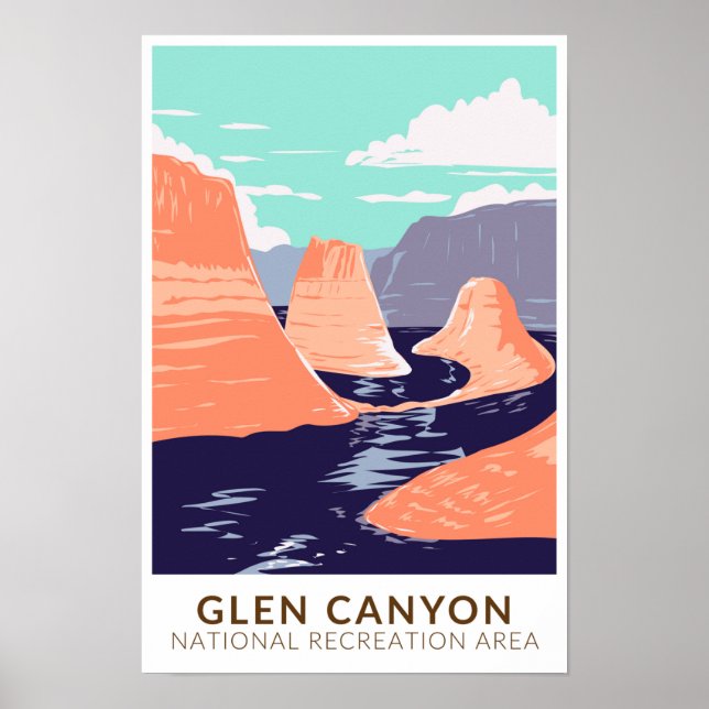 Poster Glen Canyon Reflection Canyon Vintage (Frente)