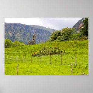 Poster Glendalough, Irlanda. Glendalough é um dos