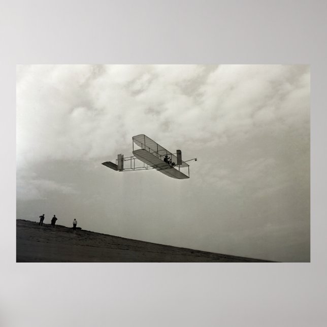 Poster Glider Test Flight Aviation Wright Brothers (Frente)