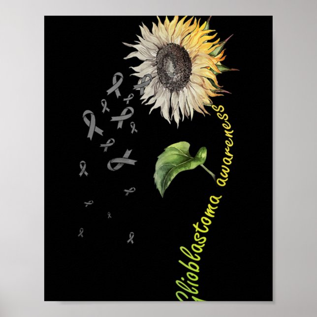 Poster Glioblastoma Awareness Sunflower  (Frente)