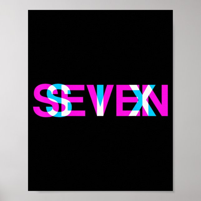 Poster Glitch Optical Illusion Six Seven 6 7 Meme Gen Alp (Frente)