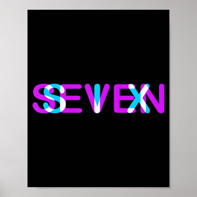 Poster Glitch Optical Illusion Six Seven 6 7 Meme Gen Alp (Frente)