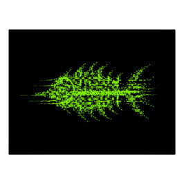 Pôster Glitch Pixel Code Fish Wall Art