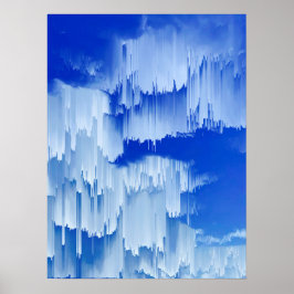 Poster Glitch Sunset Landscape Decor