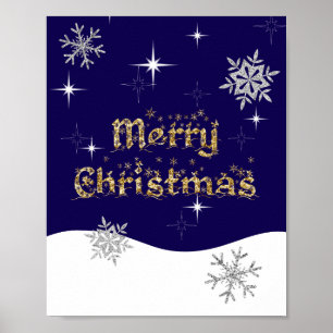 Poster Glitter de Natal Simples Elegante