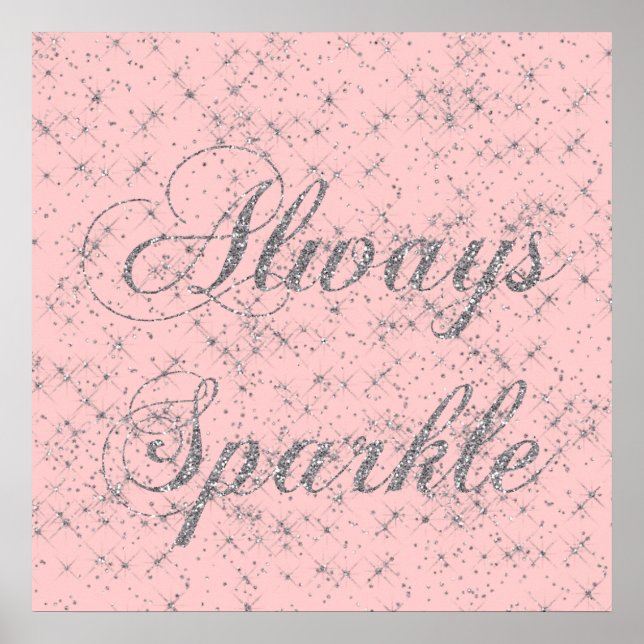 Poster Glitter de Prata Sparkle (Frente)