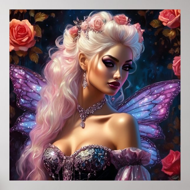 Poster Glitter Fairy Gothic Fantasy Pinup (Frente)