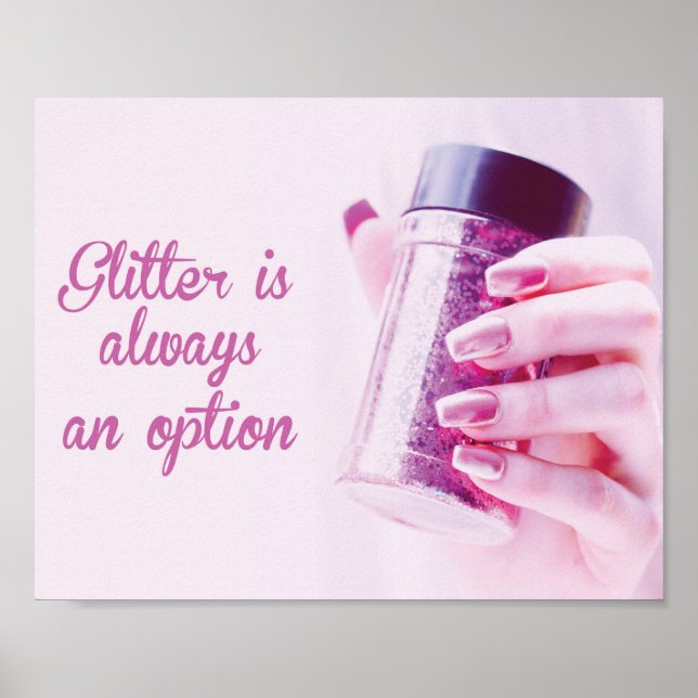 Poster Glitter faz você brilhar, salão de unhas, Wallart (Frente)