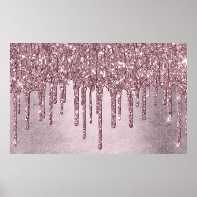 Poster Glitter Girly | Dusty Mauve Shimmer Rosa (Frente)