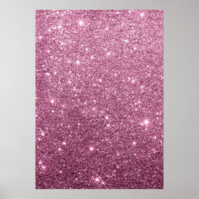 Poster Glitter rosado e elegante de abstrato cor-de-rosa- (Frente)