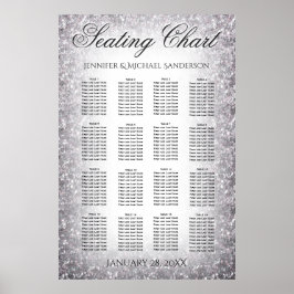 Poster Glitter Silver Gráfico de Casamento