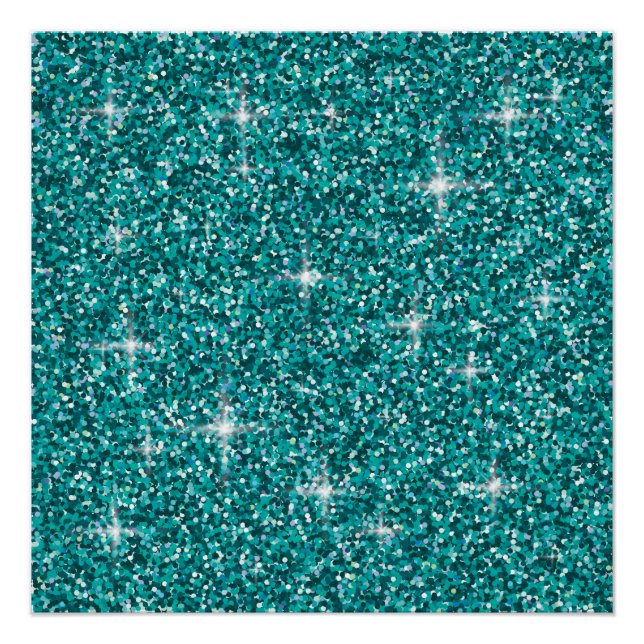 Pôster Glitter teal iridescente (Frente)