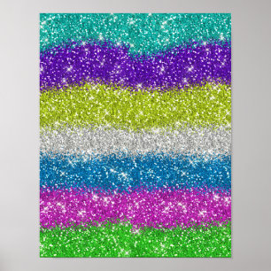 Poster Glitters Arco-Íris