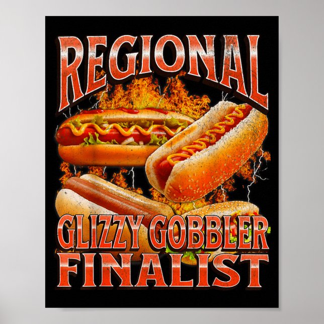 Poster Glizzy Gobbler Funny Wiener Hot Dog Meme Bootleg G (Frente)