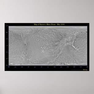 Poster Global map of Saturn's moon Dione