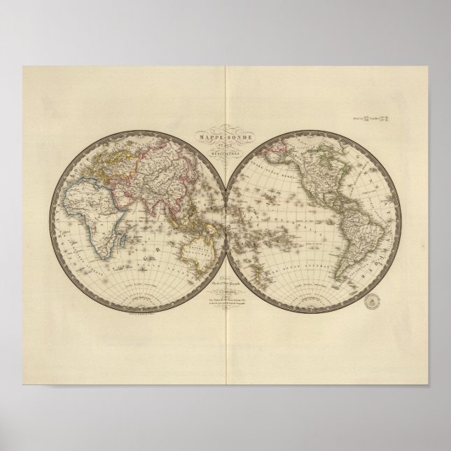 Poster Globe into two hemispheres (Frente)