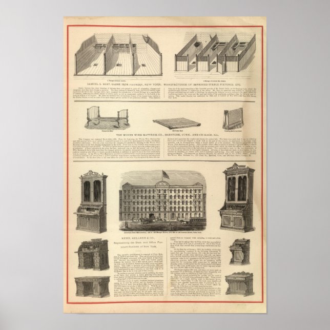 Pôster Globe Iron Foundry Woven Wire Mattress Company (Frente)