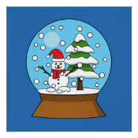 Globo de Neve com Snowman e Pine Tree