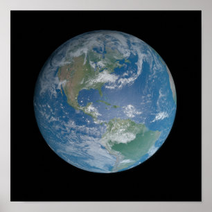 Poster Globo terrestre com foto tirada do espaço