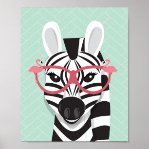 Poster Glóbulos de animais Flamingo, preto, branco, zebra