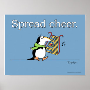 Poster GLOCKENSPIEL PENGUIN "Spread Cheer" Sandra Boynton