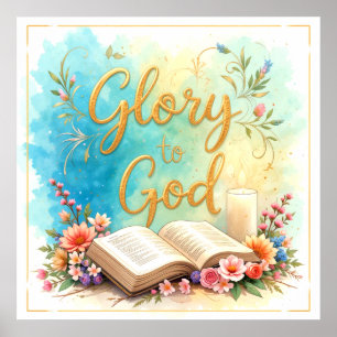 Poster Glória a Deus - Arte inspiradora #2