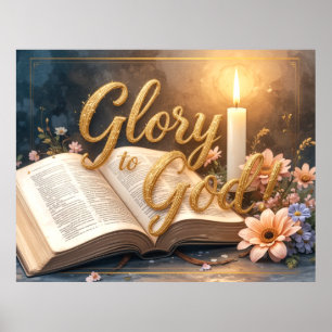 Poster Glória a Deus - Arte inspiradora #3