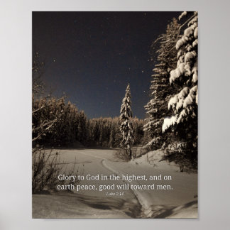 Poster Glória a Deus nas Alturas Lucas 2:14 Cena de Natal