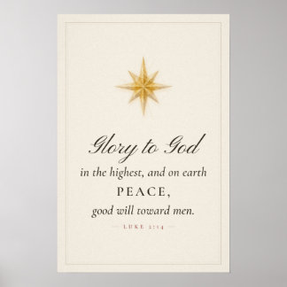 Poster Glória a Deus nas Alturas Lucas 2:14 Natal