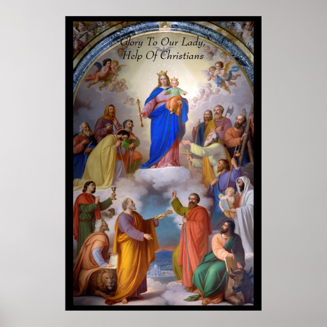 Poster Glória a Nossa Senhora, Ajuda dos Cristãos (Frente)