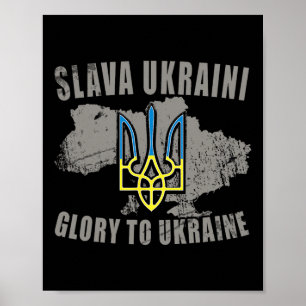 Poster Glória à Ucrânia Camisa Slava Ukraini Suporte à Uc